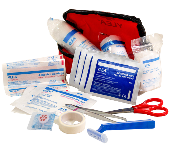 Kit matériel réanimation premiers secours matériel location vente rasoir compresse gant bouche à bouche trousse
